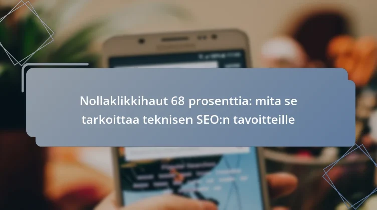 Nollaklikkihaut 68 prosenttia: mita se tarkoittaa teknisen SEO:n tavoitteille