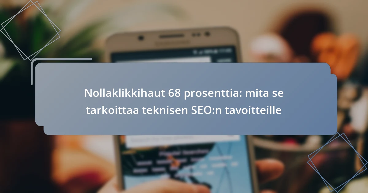 Nollaklikkihaut 68 prosenttia: mita se tarkoittaa teknisen SEO:n tavoitteille