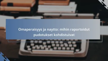 Omaperaisyys ja naytto: mihin raportoidut pudotukset kohdistuivat