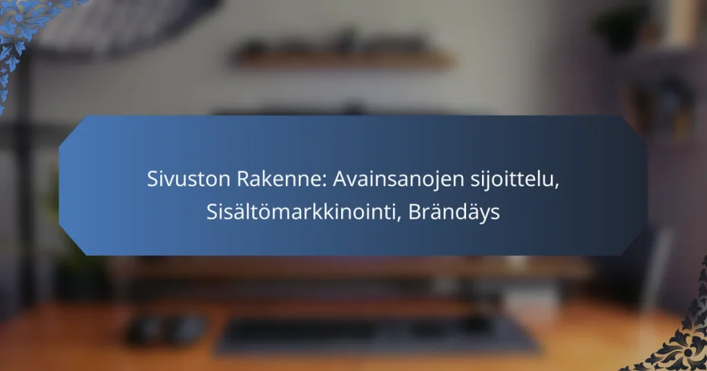 Sivuston Rakenne: Avainsanojen sijoittelu, Sisältömarkkinointi, Brändäys
