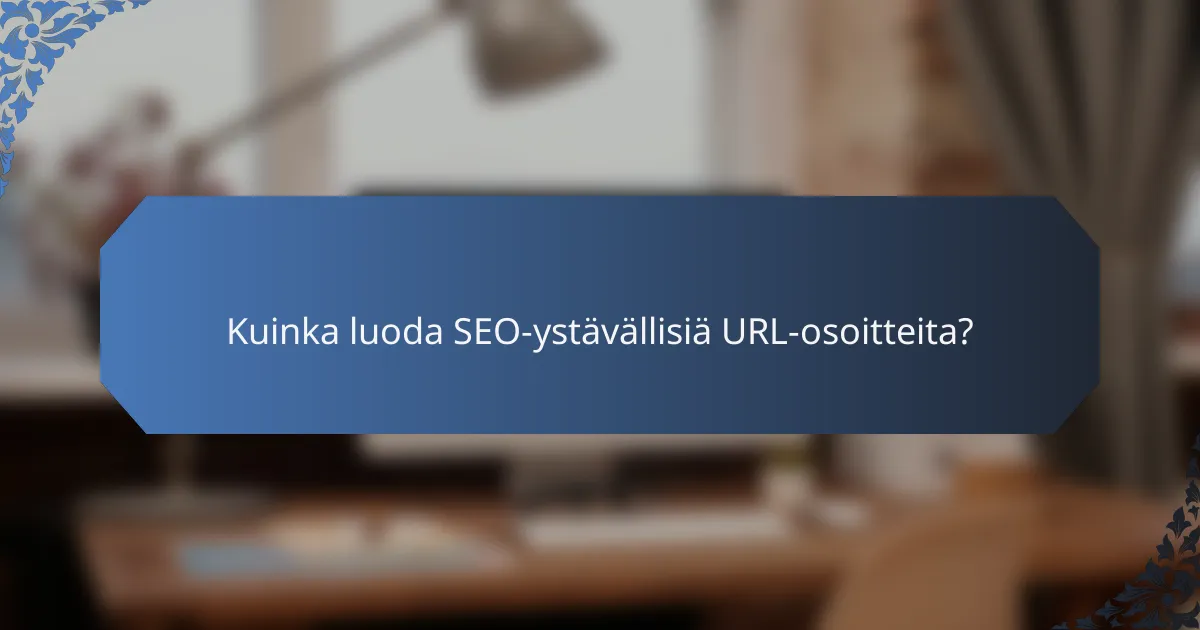 Kuinka luoda SEO-ystävällisiä URL-osoitteita?