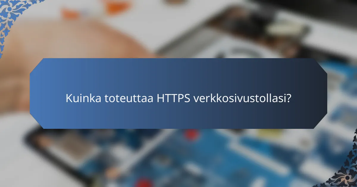 Kuinka toteuttaa HTTPS verkkosivustollasi?