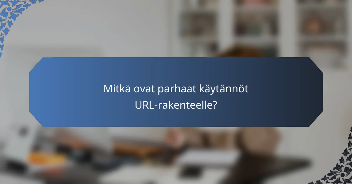 Mitkä ovat parhaat käytännöt URL-rakenteelle?